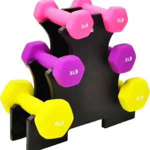 6-Piece Neoprene Dumbbell Set with Stand